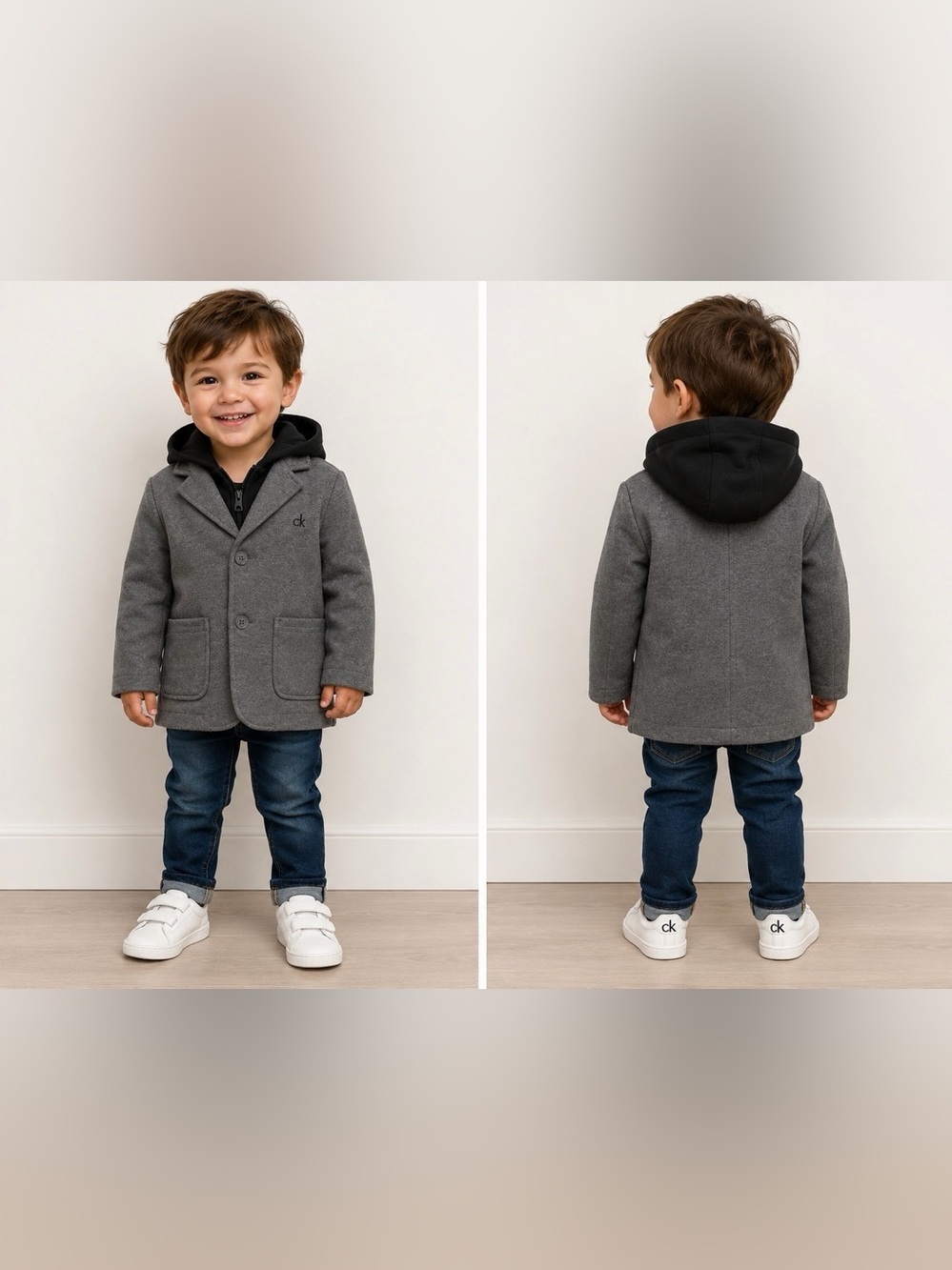 Calvin Klein Kids Gray Hooded Jacket Size 3T NWOT - Picture 2 of 10